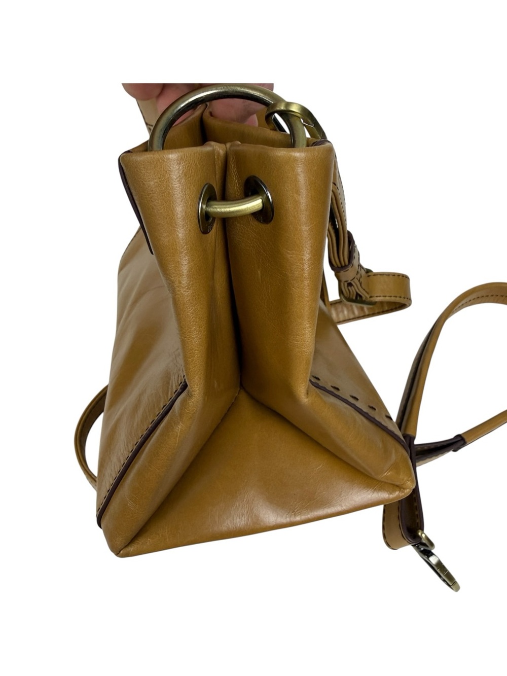 HOBO Seneca Natural Color Leather Satchel Bag - Picture 5 of 7